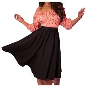 NWT VixenByMichelinePitt Dress,Pink Polka dot Pinup Girl W/belt SzS